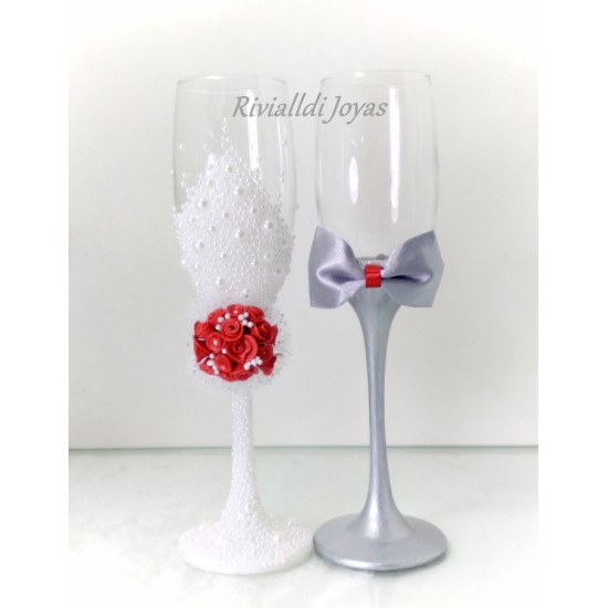 Copas para bodas decoradas "Rubi"