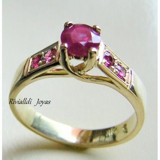 Anillo con rubi "Francette"