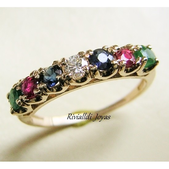 Anillo con gemas "Iris"