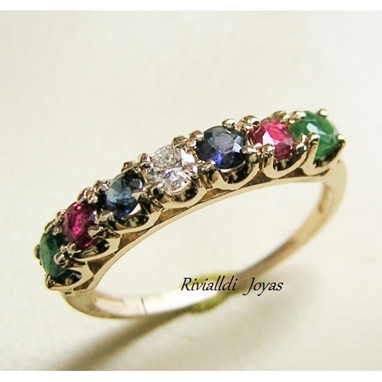 Anillo con gemas "Iris"