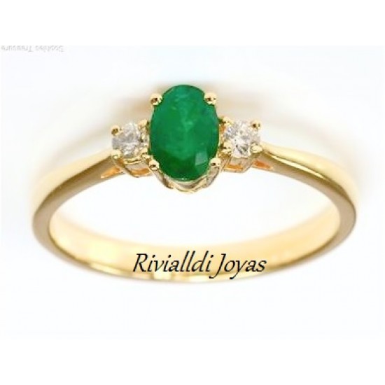 Anillo con esmeralda "Brasilia"