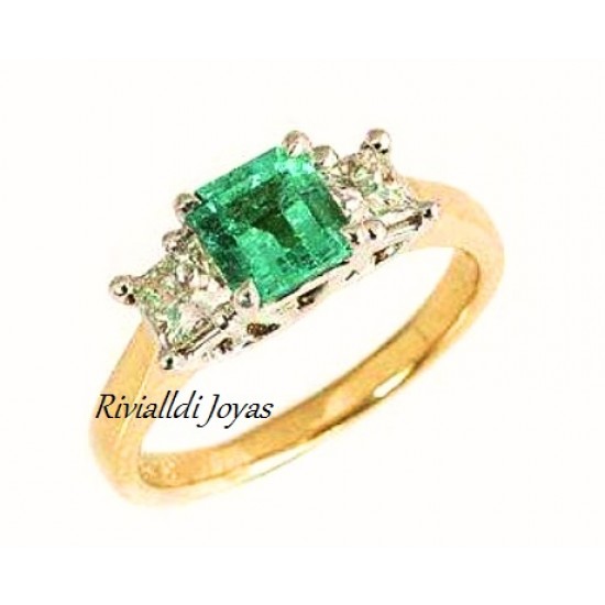 anillo con esmeralda "Selva"