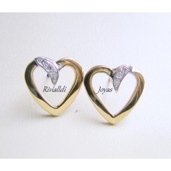 Aretes de oro "Corazones"