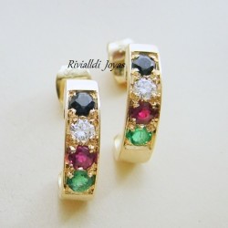 Aretes de oro "Arcoiris"