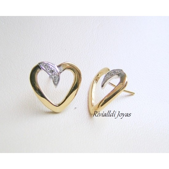 Aretes de oro "Corazones"